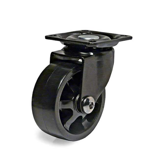 By Design 2-in Black Polyurethane Swivel Caster w/ Plate