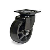 Roulette pivotante en polyurethane avec plaque By Design noir 2 po