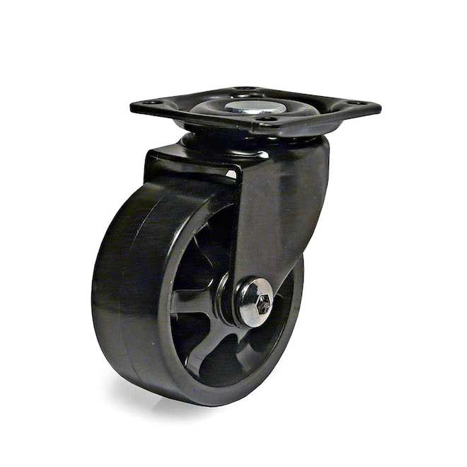 By Design 3-in Black Polyurethane Swivel Caster w/ Plate