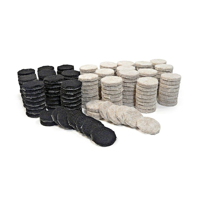 ECO FELTAC 1-in 200 pcs Beige and Black Assorted Felt Pads