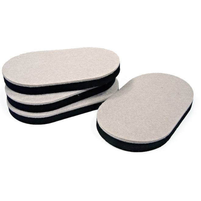 MADICO 4-Pack 3 1/2 W x 6-in L Oval Felt Pads