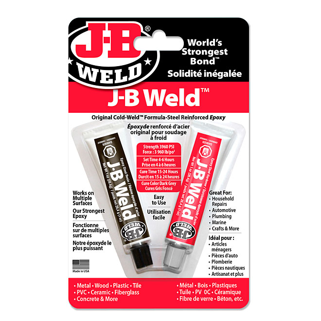 J-B WELD Colle époxy gris foncé en deux tubes 28,4 g 8265CAN