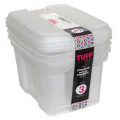 Boîtes de rangement en plastique 17 l, blanc, paquet de 3