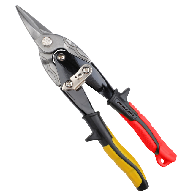 Cisailles de type aviation Fuller, 10 po, coupe droite, jaune