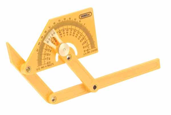 General Tools Angle-Izer Protractor - 180° - Yellow - Plastic