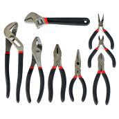 Set of Pliers and Wrench - Black and Red - 8PC