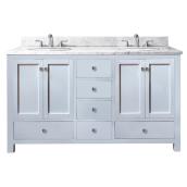 Meuble lavabo double « Malaga », blanc mat