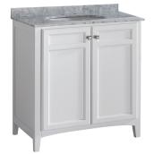 Ailihua Sanitary Malaga 36-in White Wood 1-Sink Bathroom Vanity with White Marble Top