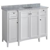 Ailihua Sanitary Malaga 42-in White Wood 1-Sink Bathroom Vanity with White Marble Top