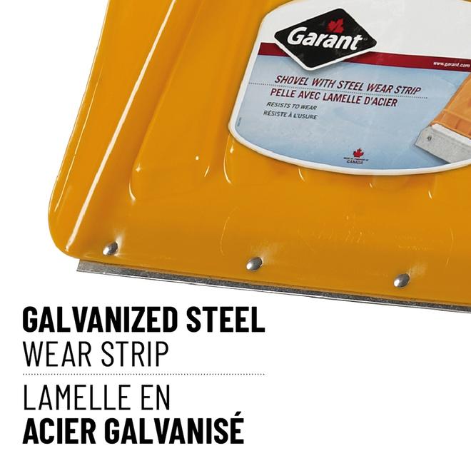 Garant Alpine Yellow 21-in Snow Pusher with Steel Handle