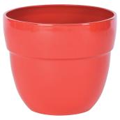 Pot à fleurs en résine « Augustine », 13'', vermillon