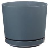 High-Gloss Planter Pot - "Dynamic Design" - 10" - Grey