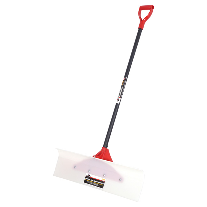 Industrial Quality Snow Pusher - 30" - White/Red