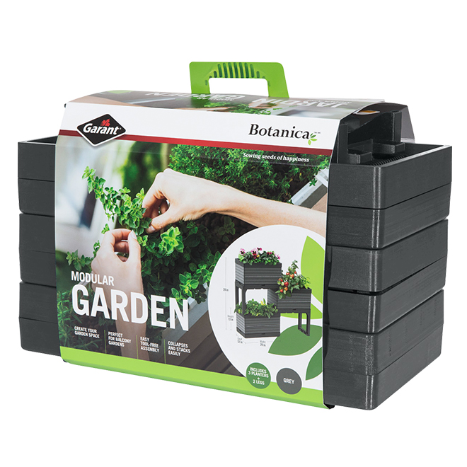 3-Container Modular Garden - Grey