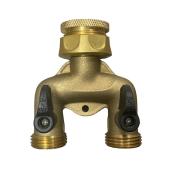 Pro Flow Brass Outdoor Two-way Faucet Connector - 5/8-in