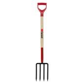 Garant Premium 4-Tooth Short Wood Handle Steel Spading Fork - 42-in