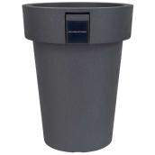 Garant Solar-Powered Planter 14-in with Built-in Lighting - Grey