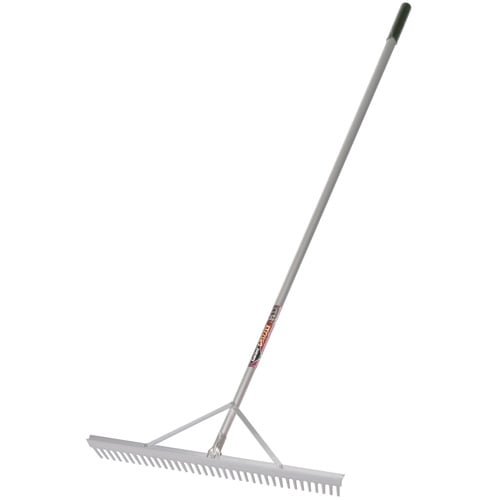 Râteau Paysager Aluminium 24 Dents - Longueur 174 Cm - Pour Gravier, Sable, Pelouse - Double Face - Léger