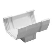 Euramax Contemporary Half-Round Drop Outlet Gutter - White - Vinyl - 6-in L