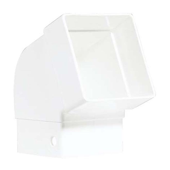 Euramax Contemporary Square Gutter Elbow - Vinyl - White - 2 5/8-in L x 3 7/8-in W x 3 5/8-in D