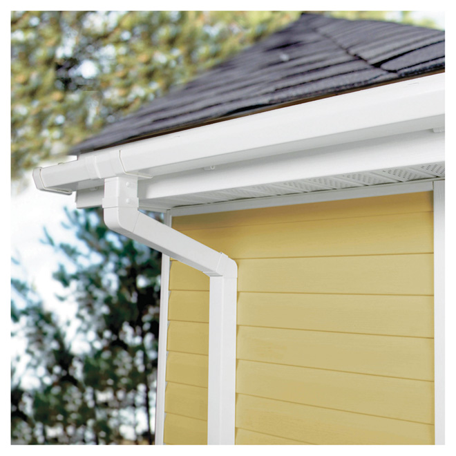 Euramax Contemporary Half-Round Gutter - White - Vinyl - 120-in L x 4-in W