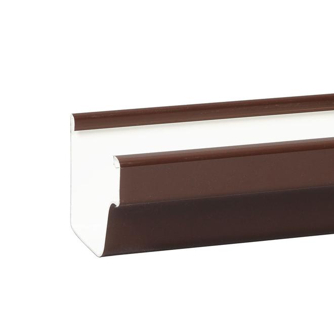 Euromax 5-in x 10-ft Brown Vinyl Traditional K-Style Gutter