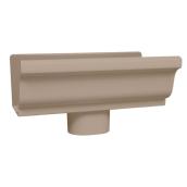 Extrémité de gouttière en aluminium beige de style K 5,5 po L x 10 po L avec chute