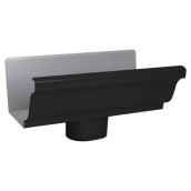 Amerimax K-Style End with Drop Outlet Gutter - Black - Aluminum - 10-in L