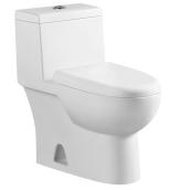 Elongated-Front 1-Piece Toilet - Dual Flush 4L/6L - White