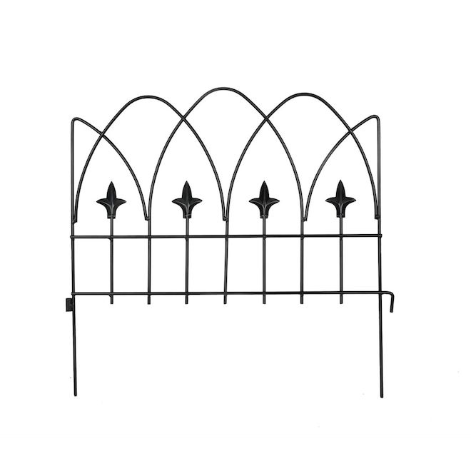 Worth 19 L x 19-in H Black Steel Gothic Style Decorative Fence