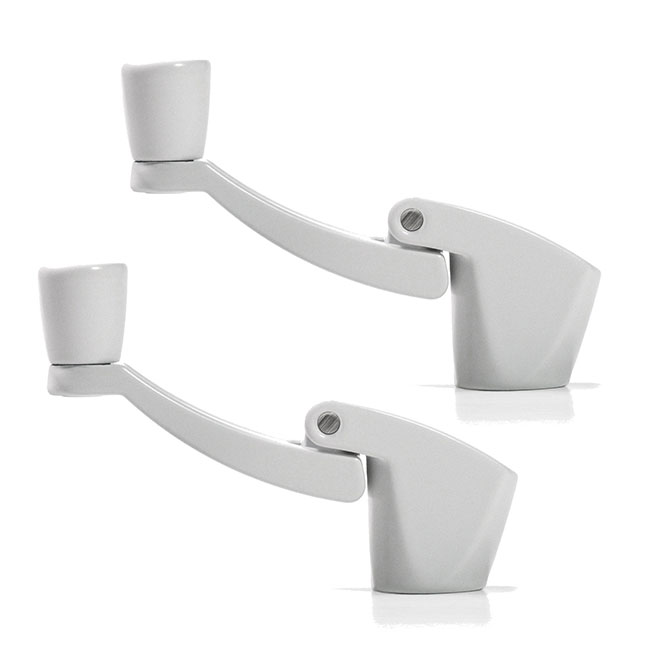 Ideal Security Window Casement Handles - 2 Per Pack - White - Fold-Away - 5-in L x 3 29/32-in W