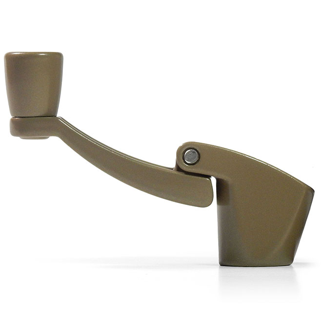 Ideal Security Window Casement Handles - 2 Per Pack - Bronze - Fold-Away - 5-in L x 3 29/32-in W