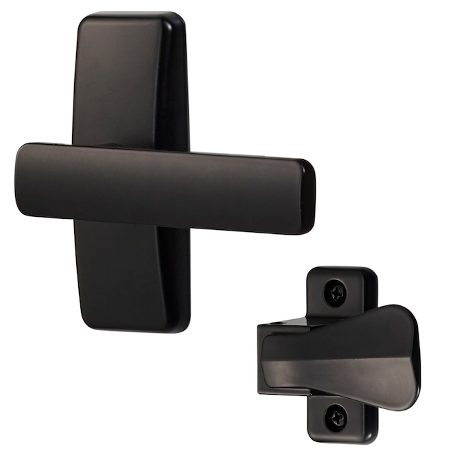 Ideal Security AJ Black Lever Set For Storm Doors