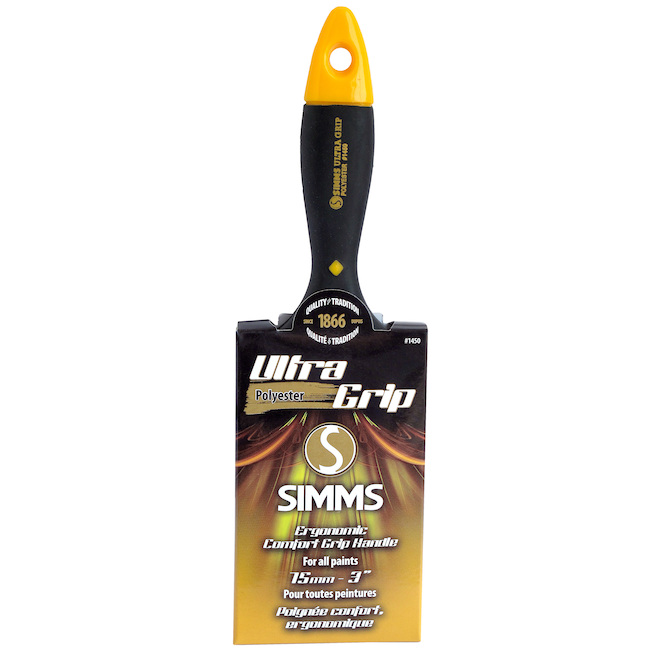 Pinceau plat SIMMS Ultra Grip en polyester de 3 po (1/pqt)