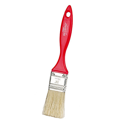 Simms Utility Grade Redbird Paint Brush - Natural Bristles - Plastic Handle - 1 1/4-in W