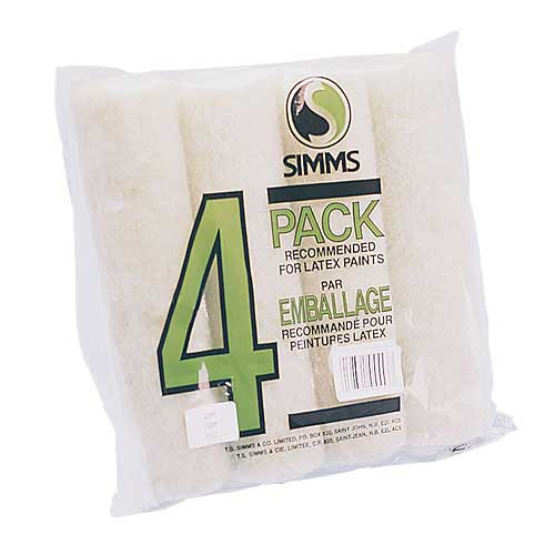 Simms Econograde Roller Refills - Microfibre - Use On Semi-Smooth Surface - 9 1/2-in W x 1 1/2-in dia - 4 Per Pack