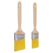 Simms Renaissance Paint Brushes - Polyester Bristles - Hardwood Handles - 2-Pack - 1 1/2-in W and 2 1/2-in W