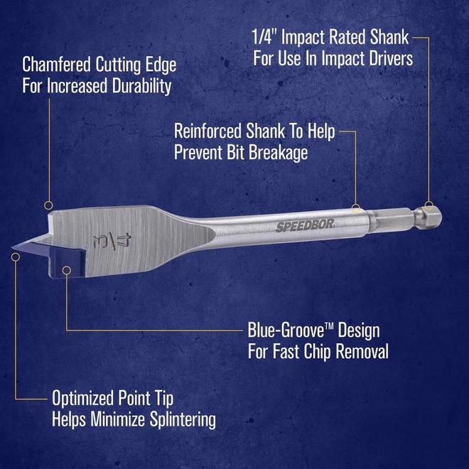 Irwin Speedbor Standard Length 5/16-in Woodboring Drill Bit