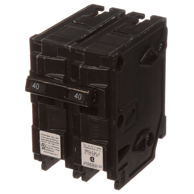 2-Pole Thermomagnetic Circuit Breaker