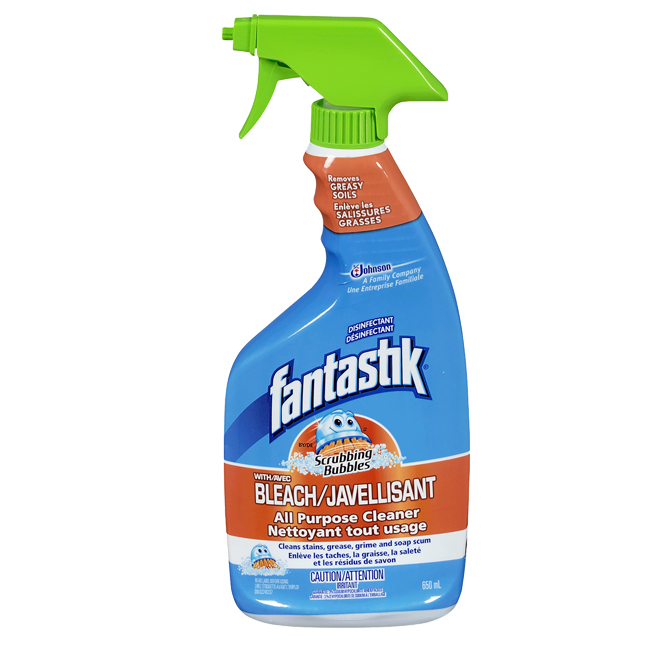 Scrubbing Bubbles Fantastik All-Purpose Cleaner Spray with Bleach - Fresh Clean Scent -  Cuts Tough Grease - 650 ml