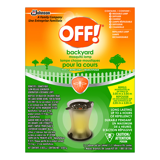 OFF! 6-Hour 100-sq. ft. Refillable Mosquito and Insect Repellent Lamp