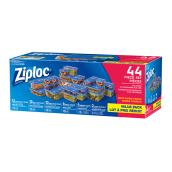 Contenant et couvercle Ziploc, format asorti, 44 pièces
