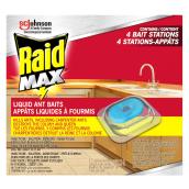 Raid Max Indoor Liquid Domestic Ant Baits - Pack of 4 Bait Stations