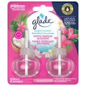 Recharges Branchées Glade huile parfumée de fleurs tropicales exotiques, paquet de 2