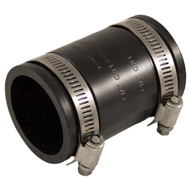 Aqua-Dynamic Flexible Coupling with 300 Series Stainless Steel Band - PVC - Rustproof - 1 1/2-in dia x 1 1/2-in dia