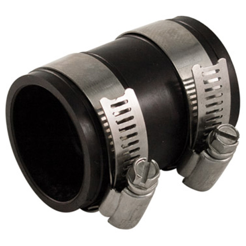 Aqua-Dynamic Flexible Drain Coupling with 300 Series Stainless Steel Band - Straight - PVC - 1 1/2-in to 1 1/4-in dia