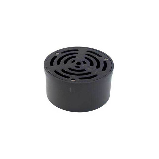 Aqua Dynamic ABS Utility Drain with Grid - Commercial Grade - Black - 4-in dia