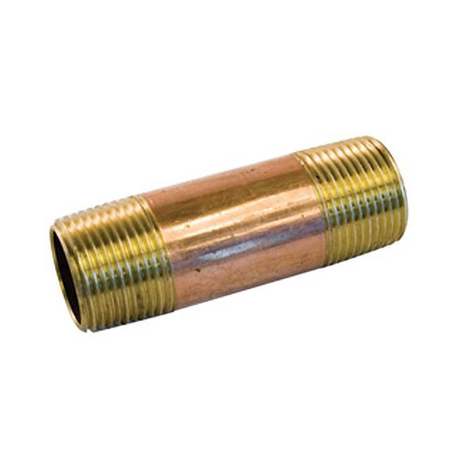 Lead-Free Male Threaded Brass Nipple - 3/8'' x 4''