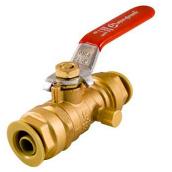 Robinet à bille, sans plomb, avec drain, 1/2", poussoir