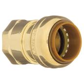 Aqua-Dynamic Female Adapter Coupling - Lead Free Brass - Push-Fit x FIP - Removable - 3/4-in x 3/4-in dia